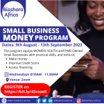 Small Business MONEY Program: 9th August - 13th September 2023