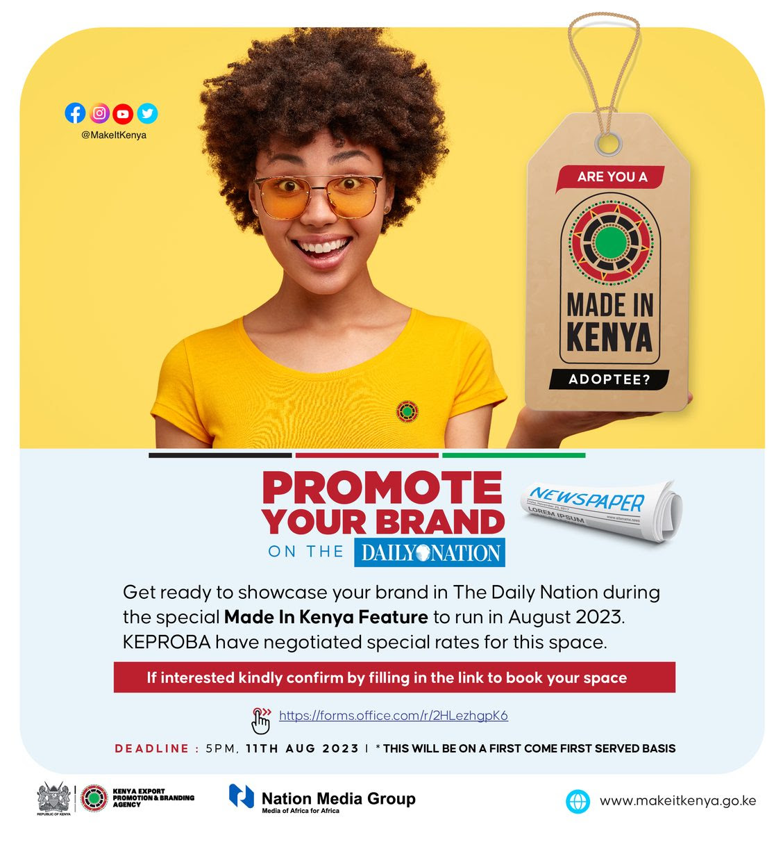 Promote Your Made In Kenya Brand on The Daily Nation by Kenya Export Promotion and Branding Agency