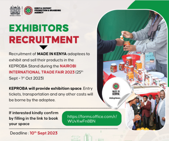 The Nairobi International Trade Fair Exhibition Opportunity by the Kenya Export Promotion & Branding Agency